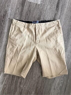 Michael Brandon Tan Flat-Front Men's Shorts
